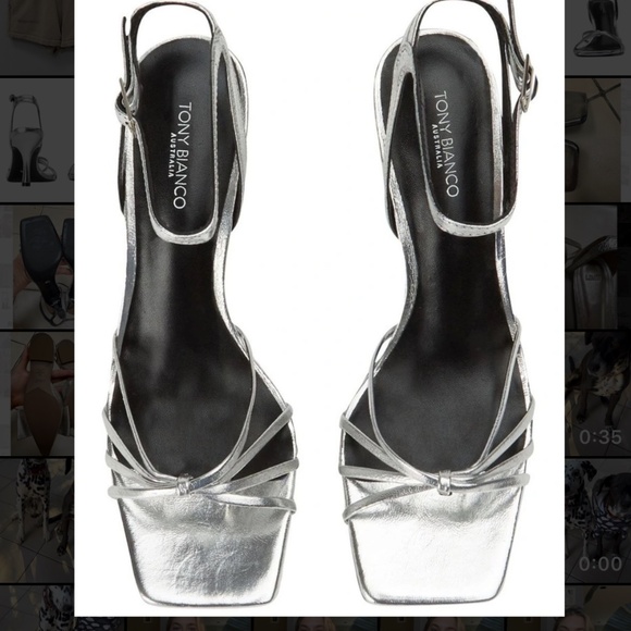 Tony Bianco Charm Heels in Silver Foil in Size 8.5 - Picture 9 of 9